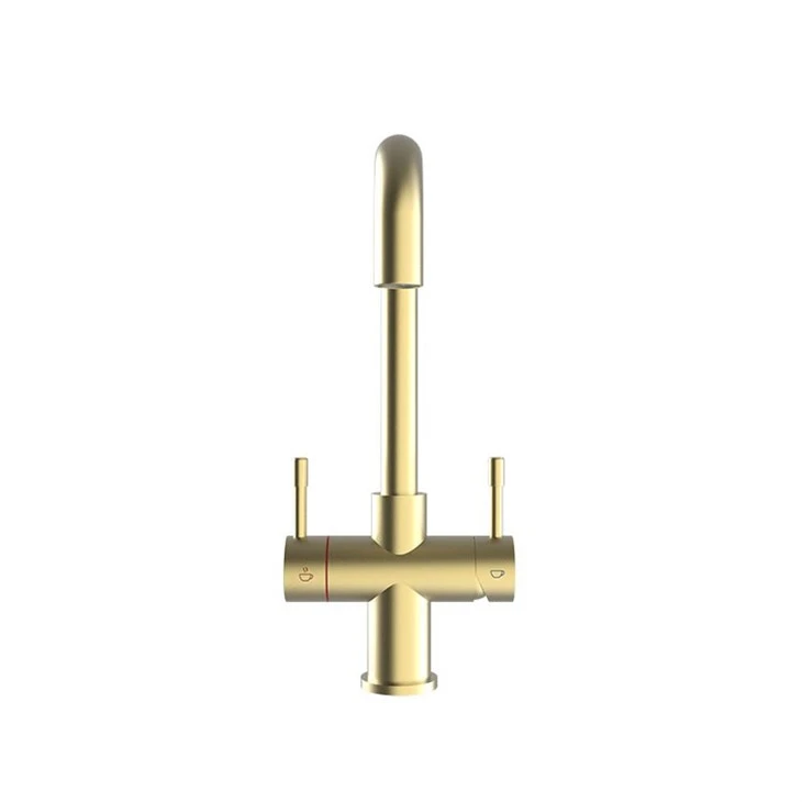brushed brass hot water tap
